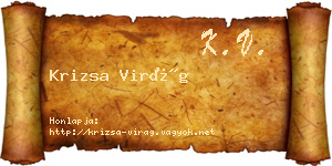 Krizsa Virág névjegykártya